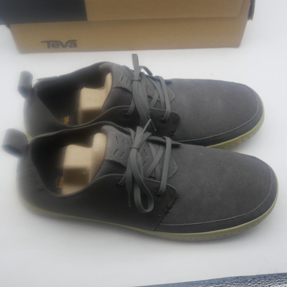 NEW Teva Canyon Life Men's 12 Leather Loafer Tie Up Shoes Dark Gull Grey - Picture 8 of 12